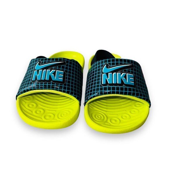 Nike Kawa Slide SE Black / Cyber / Aquamarine CW1658-001 Infant 7 - Picture 3 of 11